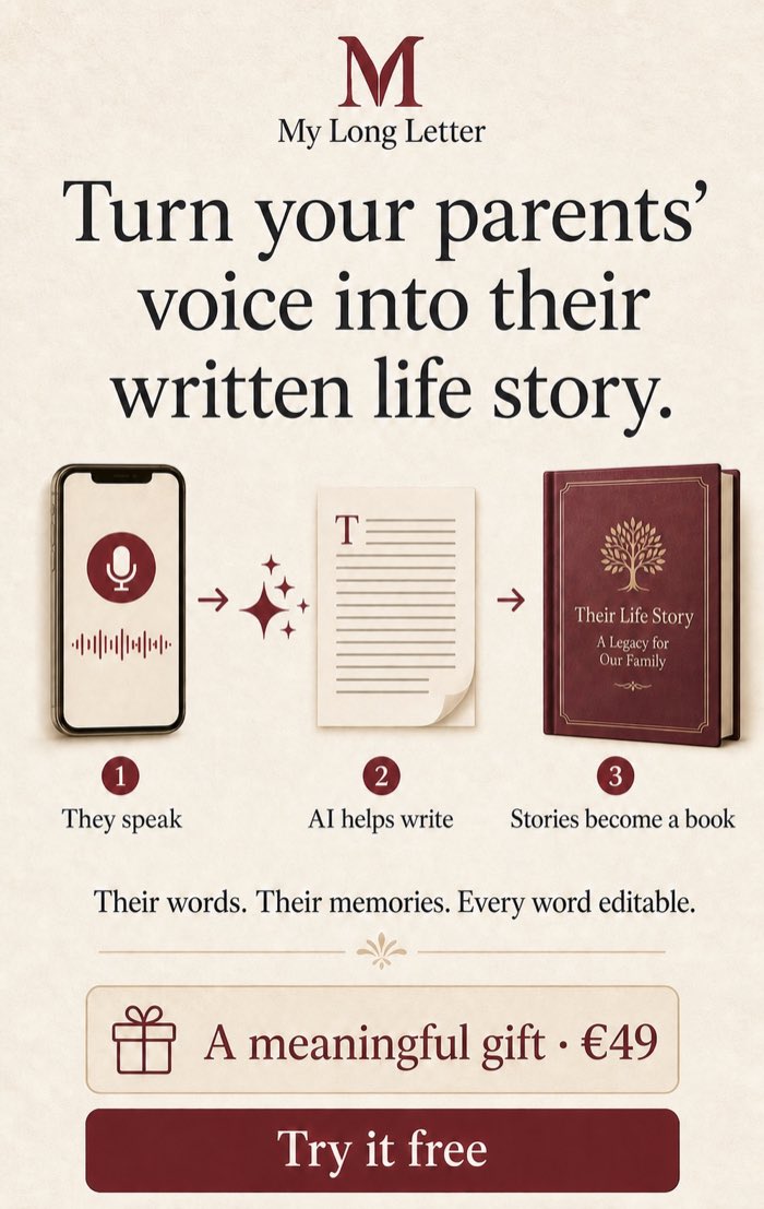 A parent recording family memories for My Long Letter